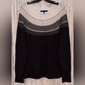 Apt.9 Metallic Pullover Sweater Women's Size L Black, White, & Gray